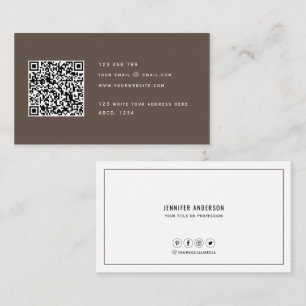 QR code Modern Minimalist Elegant Clean Simple Bu Business Card
