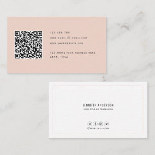 QR code Modern Minimalist Elegant Clean Simple Bu Business Card