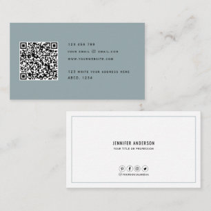QR code Modern Minimalist Elegant Clean Simple Bu Business Card