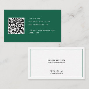 QR code Modern Minimalist Elegant Clean Simple Bu Business Card