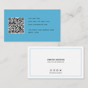 QR code Modern Minimalist Elegant Clean Simple  Bu Business Card