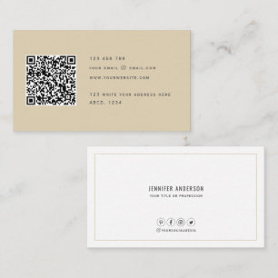 QR code Modern Minimalist Elegant Clean Simple Bu Business Card