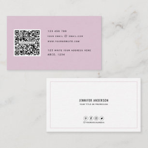 QR code Modern Minimalist Elegant Clean Simple Bu Business Card