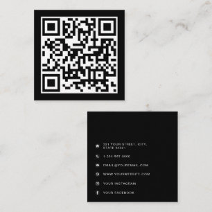 QR Code Modern Minimalist  Square Business Card
