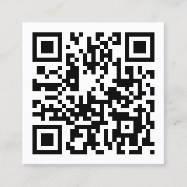 QR Code Modern Minimalist  Square Business Card (Front)