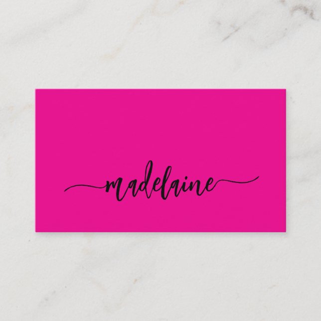 QR Code Modern Pink Black Elegant  Business Card (Front)