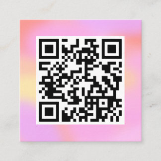 QR Code Modern Pretty Pastel Pink Boho Feminine Square Business Card