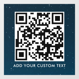 QR Code   Modern Simple Stylish Scannable  Window Cling