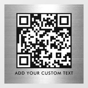QR Code   Modern Simple Stylish Scannable  Window Cling