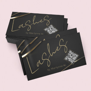 QR Code Moderne Carte de visite de Lashes Chics