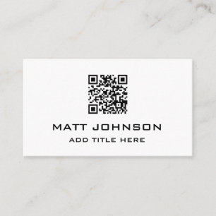 QR Code moderne minimaliste Carte de visite blanc