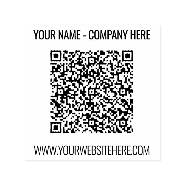 QR Code Name Website Professional Modern Stamp (Design)