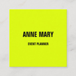 QR Code Neon Yellow Wedding Event Planner Colourfu Square Business Card