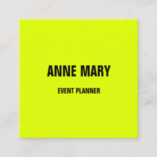QR Code Neon Yellow Wedding Event Planner Colourfu Square Business Card
