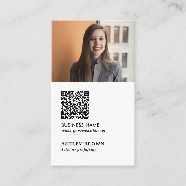 QR code networking modern logo real estate  Business Card (Front)
