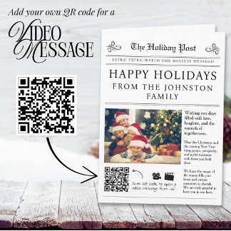 QR Code Newspaper Christmas Card