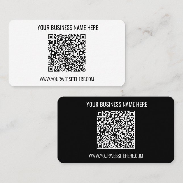 QR Code Nom de la société Info Carte de visite mod (Devant / Derrière)