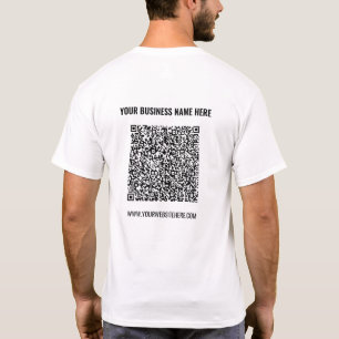 QR Code Nom Site Web Promotionnels Société T-Shirt