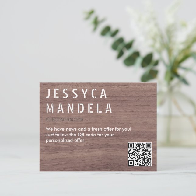 QR code offer announcement  Postcard (Standing Front)