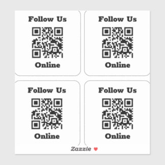 QR Code on 4 Stickers