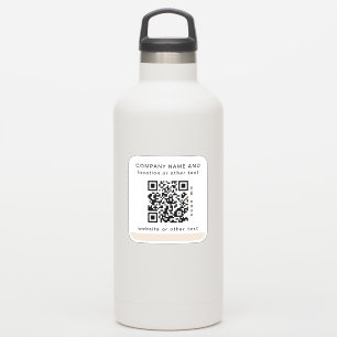 Qr Code on Vinyl square Water Bottle Business Stic