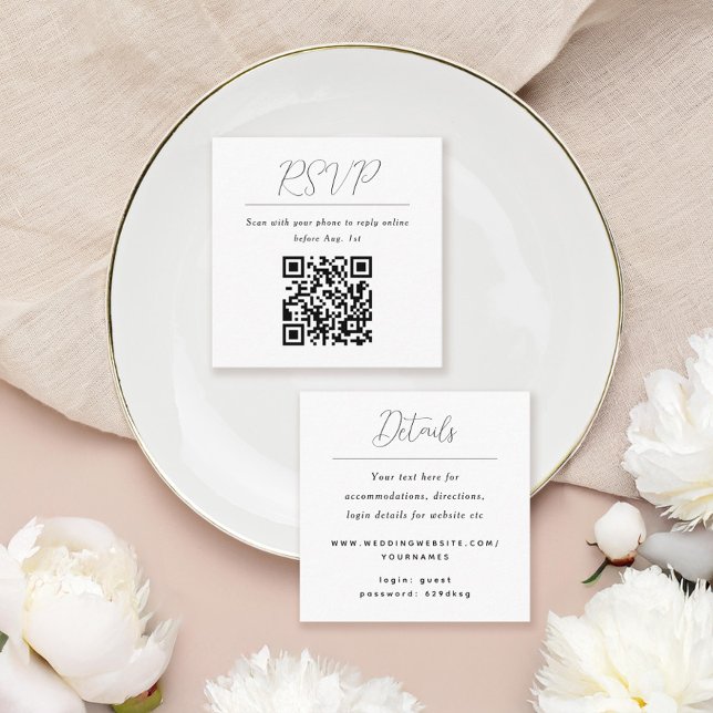 QR Code Online Rsvp Details Enclosure Card (Creator Uploaded)