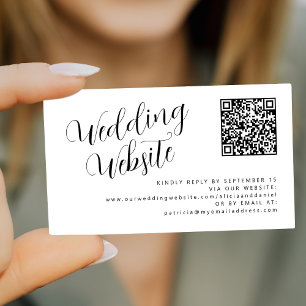 QR code online RSVP modern wedding website Enclosure Card
