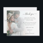 QR Code Online Wedding Photo Gallery Thank You  Card<br><div class="desc">QR Code Online Wedding Photo Gallery Thank You A smaller 4.25 x 5.5" size for your wedding thanks you's. Simply add Your Own Photo to this elegant Wedding Thank You, and a QR code on the back for your guests to scan to view your online wedding photo gallery. Simply replace...</div>