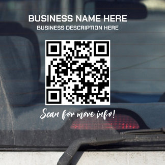 QR Code Opaque Business Car Truck Window Cling