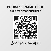 QR Code Opaque Business Car Truck Window Cling