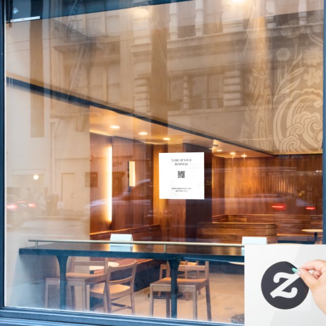 QR code Opaque Window Cling (Cafe Window)