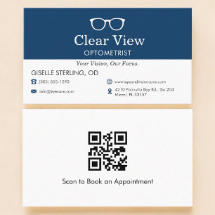 QR Code Optometrist Eye Doctor Office Business Card