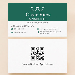 QR Code Optometrist Vision Care Doctor Office Business Card