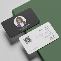 QR CODE or Logo Professional Headshot Photo Black