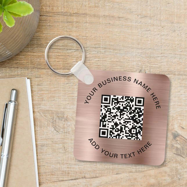 QR Code or Logo Promotional Rose Gold Keychain (QR Code or Logo Promotional Rose Gold Keychain)