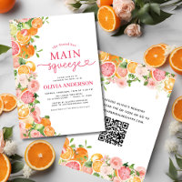QR Code Orange Main Squeeze Citrus Bridal Shower