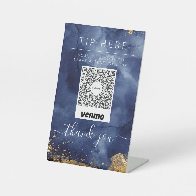 QR Code Pay or Tip Sign Craft Booth Shop Display (Front)