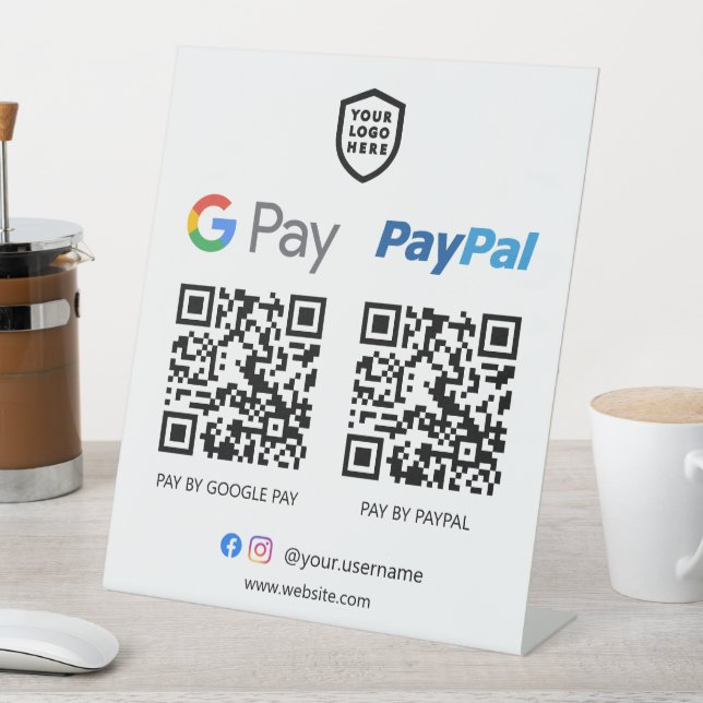 QR Code Payment | Google Pay & Paypal Scan to Pay  Pedestal Sign (In SItu)
