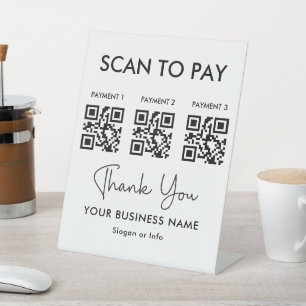QR Code Payment   Scan to Pay Business White Pedestal Sign