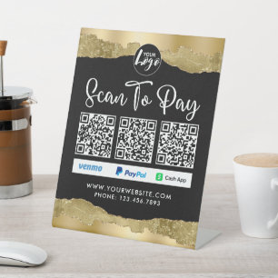 QR Code Payment Scan to Pay Logo Pedestal Sign