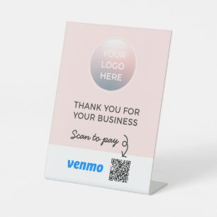QR Code Payment Scan To Pay Pink Business Pedestal Sign