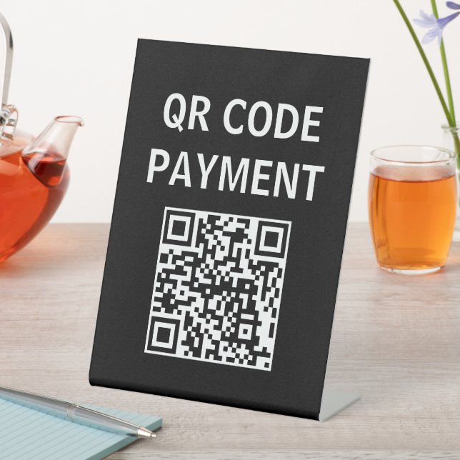 QR Code Payment Sign, Cashless Payment  Pedestal Sign (In SItu)