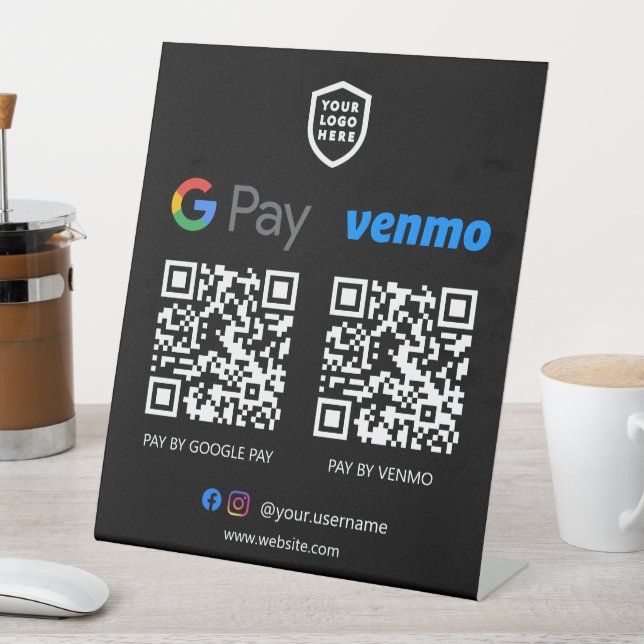 QR Code Payment | Venmo & Paypal Scan to Pay Pedes Pedestal Sign (In SItu)