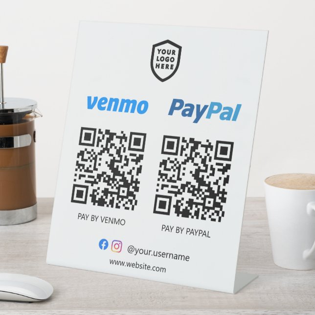 QR Code Payment | Venmo & Paypal Scan to Pay Pedestal Sign (In SItu)