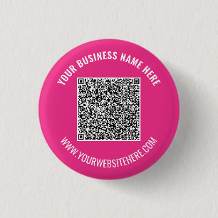 QR Code Personalized Button Custom Text and Colour