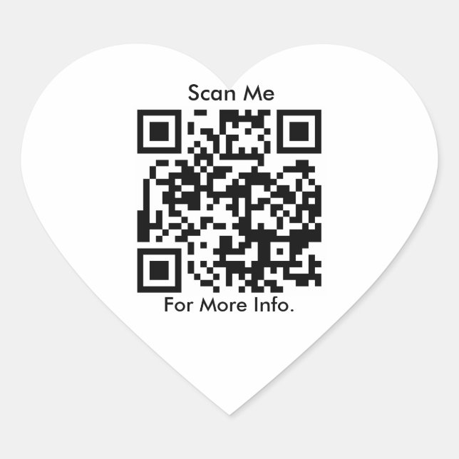 QR Code personalized Heart Sticker (Front)