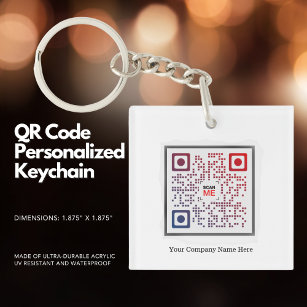 QR Code Personalized Keychain