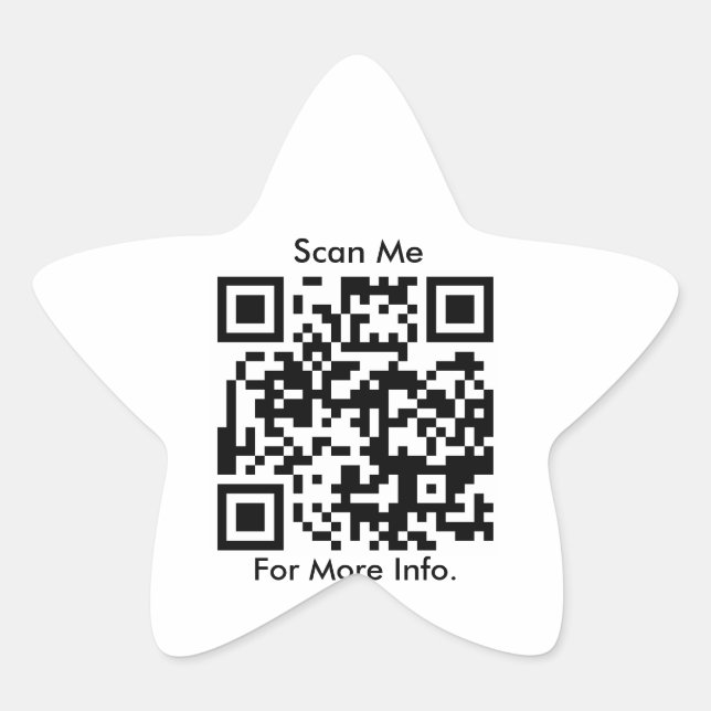 QR Code personalized Star Sticker (Front)