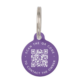 QR code Pet ID Tag Collars Dogs & Cat Round Tag