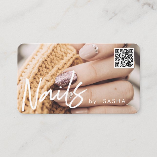 QR code photo business card for nails (Front)